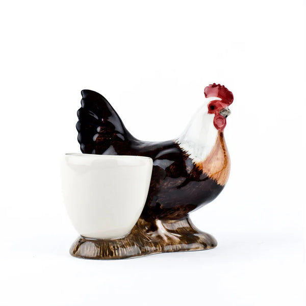 Eierbecher Henne grau