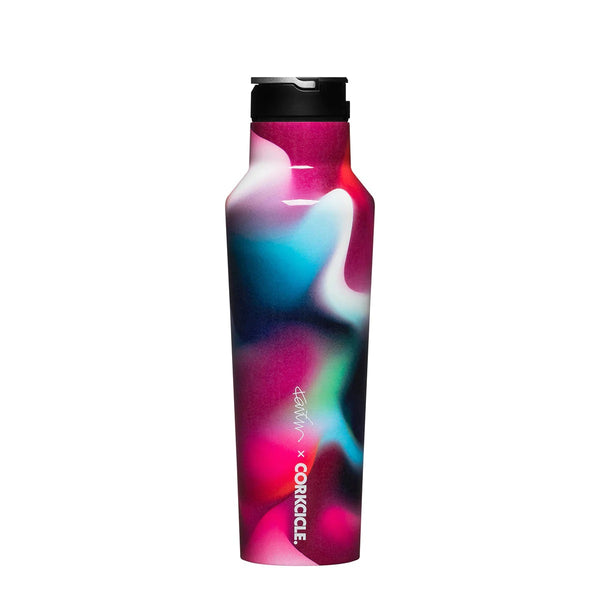 Corkcicle Sportflasche in bunt mit den Farben rosa, blau und etwas grün