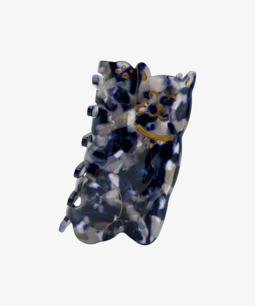 Haarklammer Katze blau L