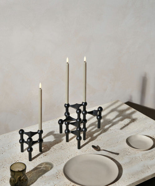 STOFF NAGEL Kerzenständer 3-er Set schwarz