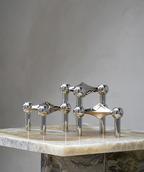 STOFF NAGEL Kerzenständer 3-er Set chrome