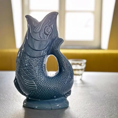 Gluckigluck Fischkaraffe mit Geräusch XL - denim blaugrau