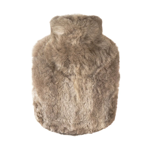 Wärmflasche mit Alpakafell - taupe