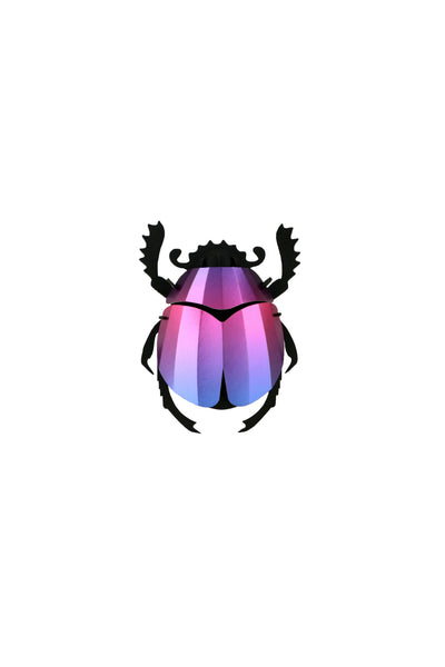 3D Insekt Blatthornkäfer lila schimmernd
