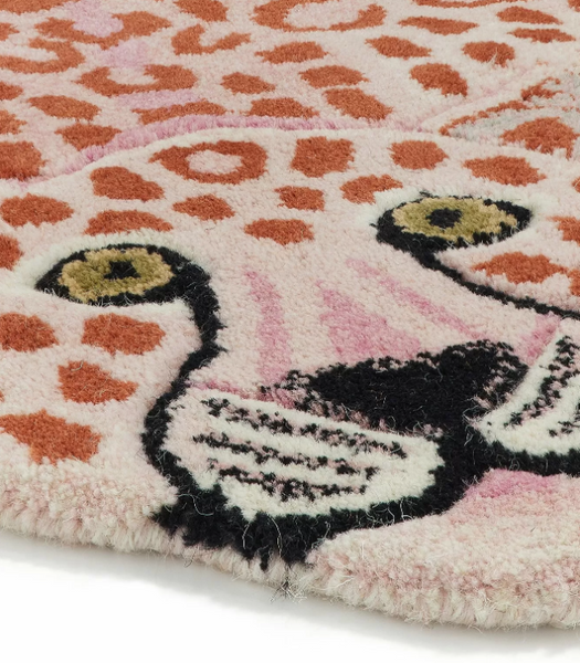 Großer Teppich - Rosa Leopard