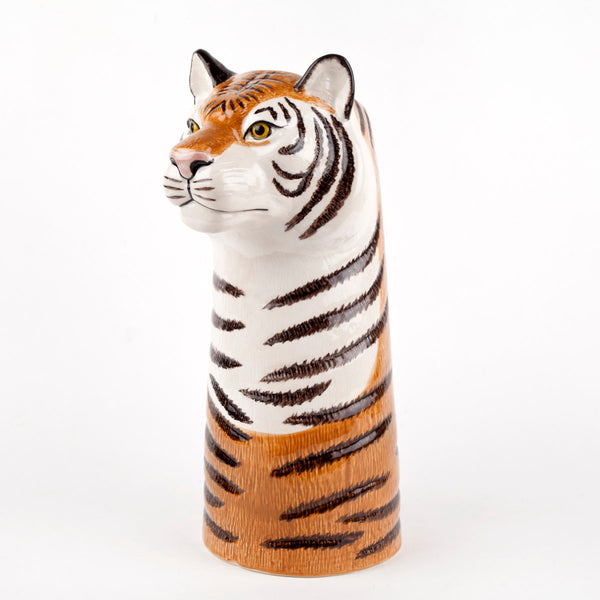 Seitenansicht handbemalte Tigervase ohne Blumen