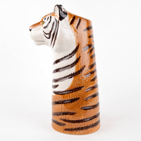 Seitenansicht handbemalte Tigervase ohne Blumen