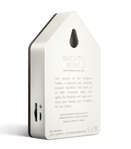 Birdybox gedämpfte Eiche Rückansicht weiß