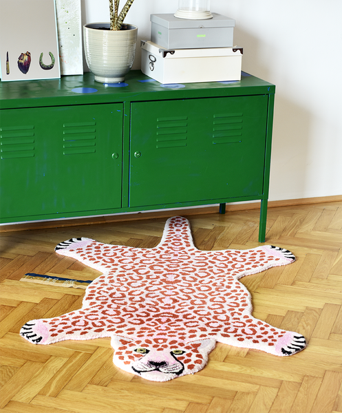 Großer Teppich - Rosa Leopard