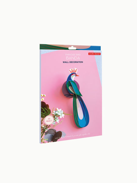 Paradiesvogel "Banda" aus Karton und pflanzlicher Tinte, Wohnaccessoire  