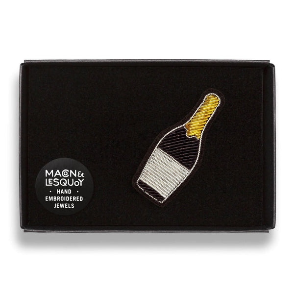 Brosche Champagner Flasche
