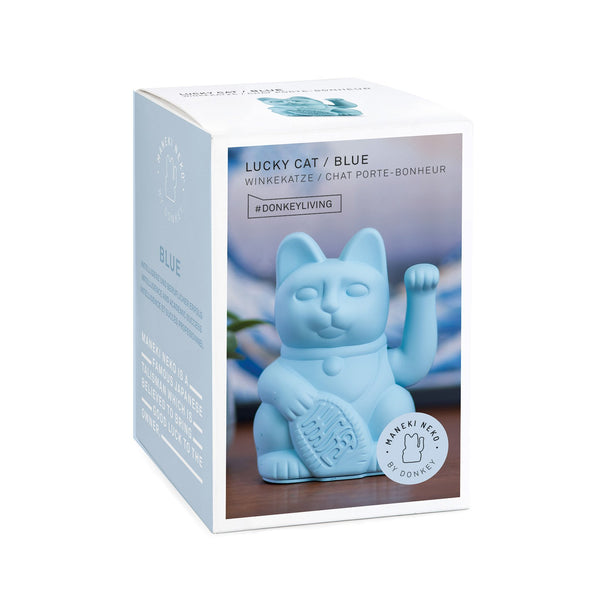 Verpackung der Hellblauen Winkekatze
