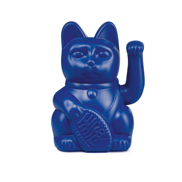 dunkelblaue Winkekatze, ca 15cm hoch