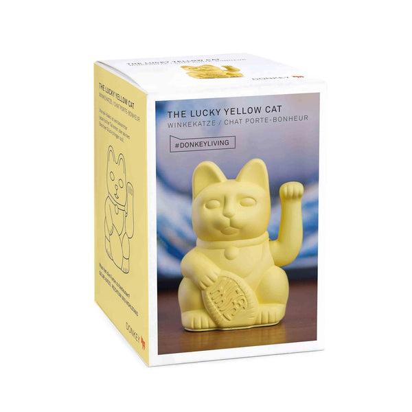 Verpackung/Schachtel der gelben Winkekatze