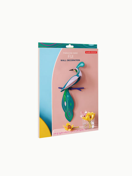 Paradiesvogel "Fiji" aus Karton und pflanzlicher Tinte, Wohnaccessoire